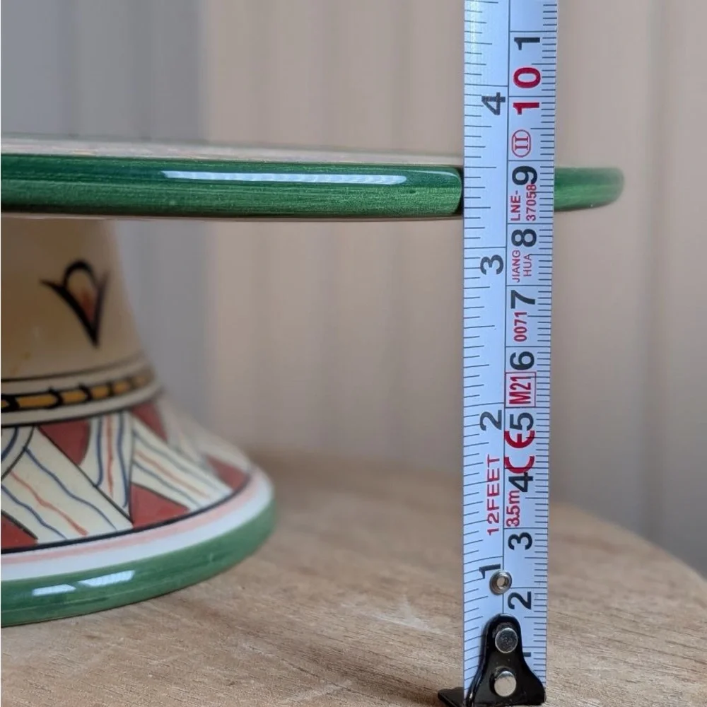 Tabletops Unlimited Deruta Italian Style Hand Painted Pedestal Cake Stand - Picture 3 of 8